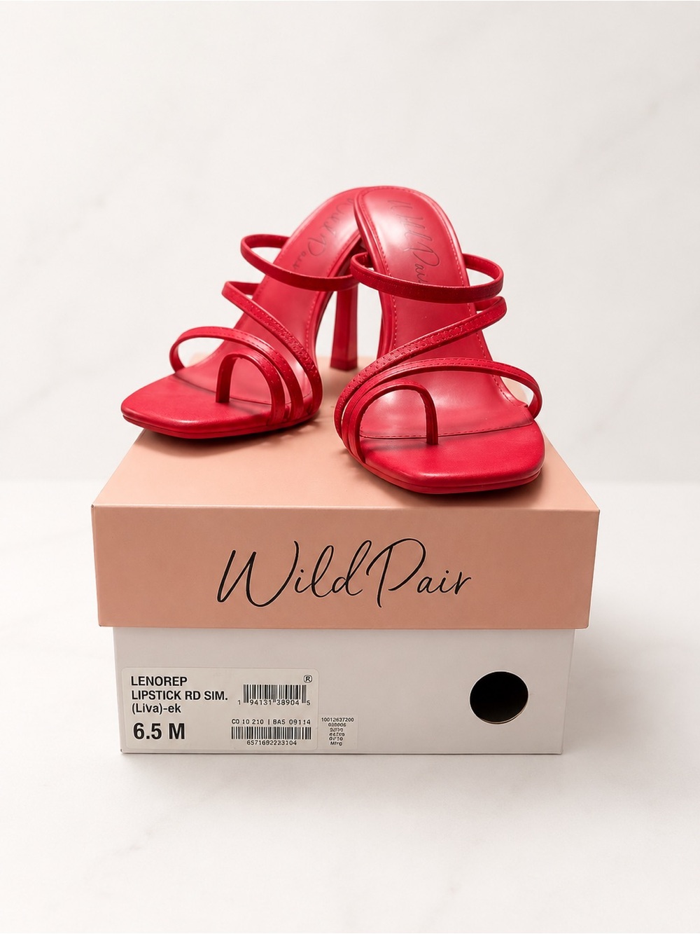 Wild Pair Lenorep Lipstick Red Strappy Heeled Sandals